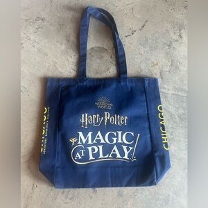 Navy tote. Harry Potter experience in Chicago.